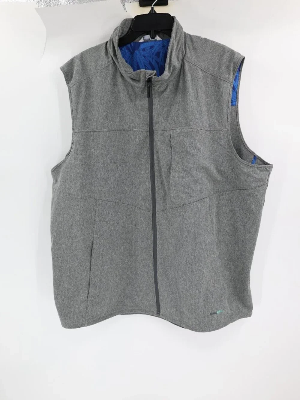 Tommy Bahama Vest Mens 2XL Island Active Gray Performance Full Zip Lightweight